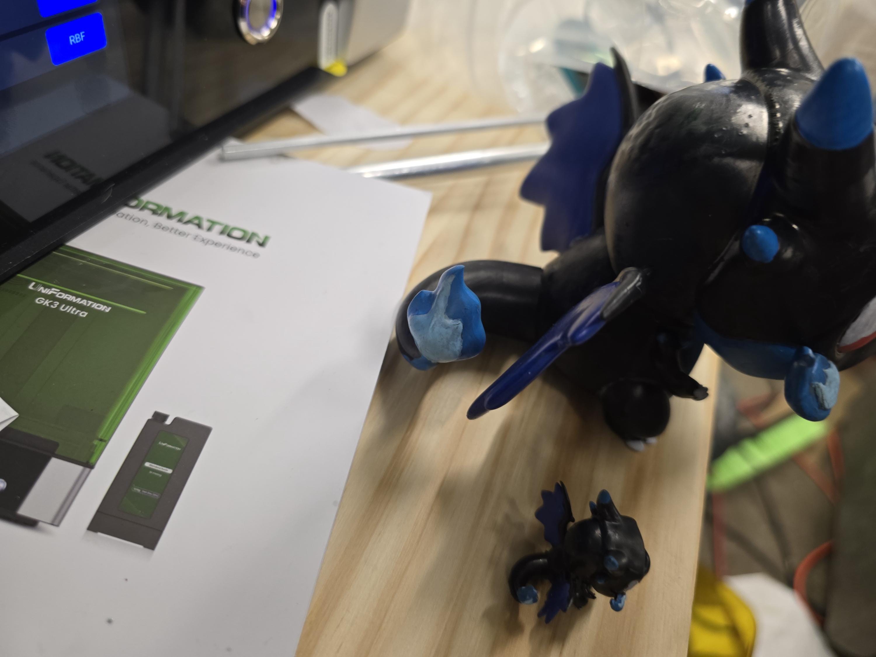 Mega Charizard Chibi Figurine | Unpainted Resin 3D Print Toy