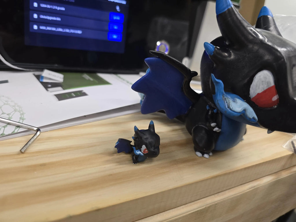 Mega Charizard Chibi Figurine | Unpainted Resin 3D Print Toy