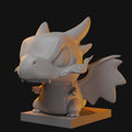 Mega Charizard Chibi Figurine | Unpainted Resin 3D Print Toy