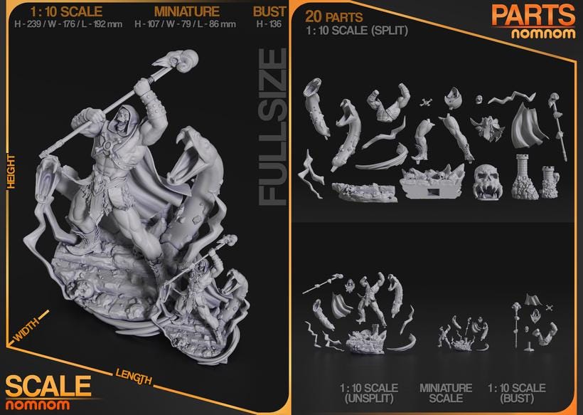 Skeletor Evil Sorcerer Statue | 1:10 Scale Resin Figure