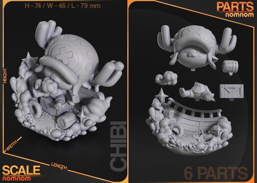 Tonny Tony Chopper Reindeer Pirate Doctor Chibi Statue | Anime Resin Figure Kit