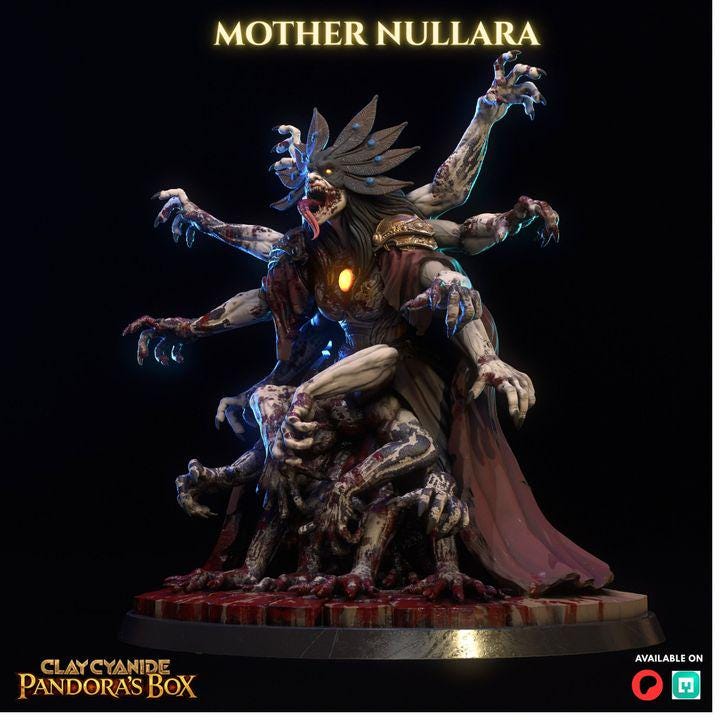 Mother Nullara Miniature by Clay Cyanide | Grimdark Horror Boss Mini 32mm 75mm Scale | TTRPG Tabletop Resin Monster Unpainted