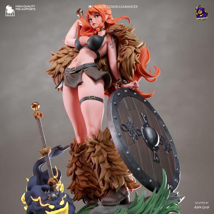 Elbaf Nami Statue Kit | One Piece Viking Nami Resin Model Unpainted (276mm)