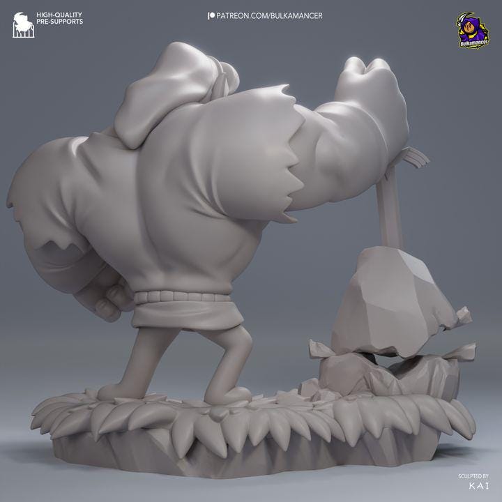 Chibi Lunk 119mm Statue Kit | Stylized Hero Elf Resin Model (Unpainted)