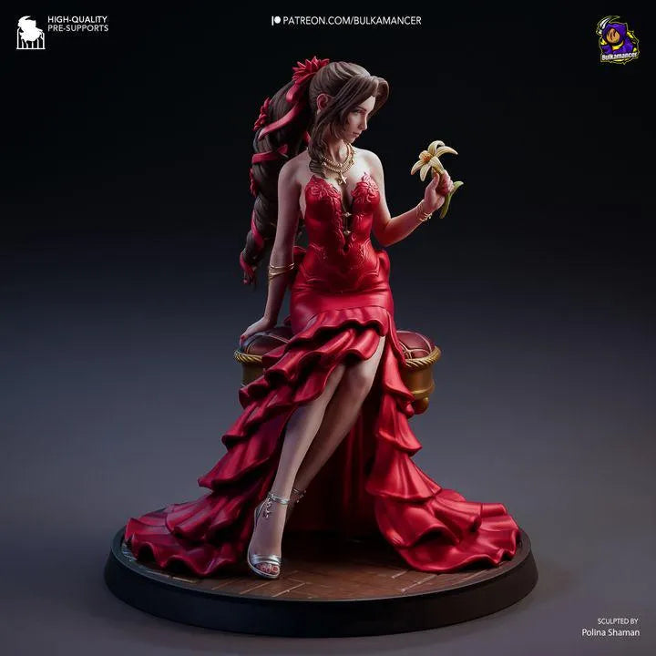 Aerith Gainsborough Statue Kit | Final Fantasy Flower Peddler Resin Model (177mm)