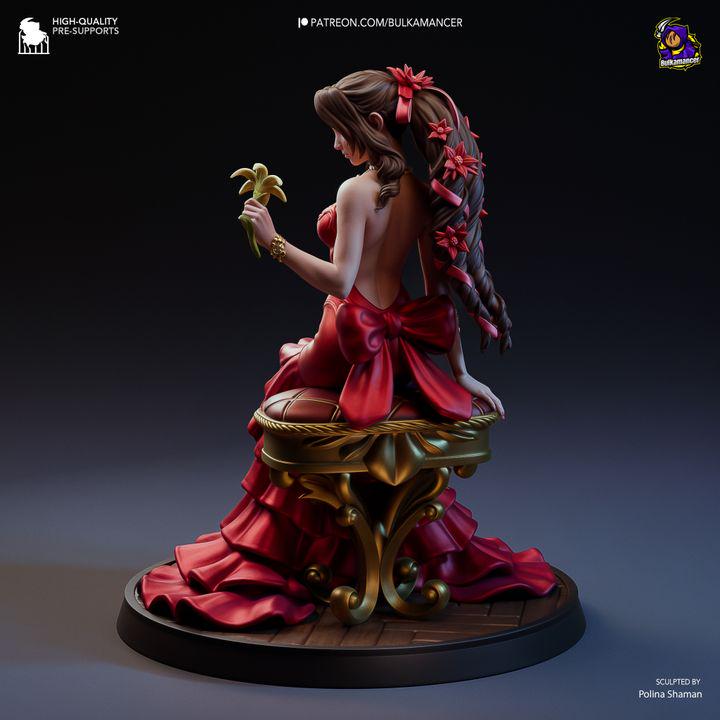 Aerith Gainsborough Statue Kit | Final Fantasy Flower Peddler Resin Model (177mm)