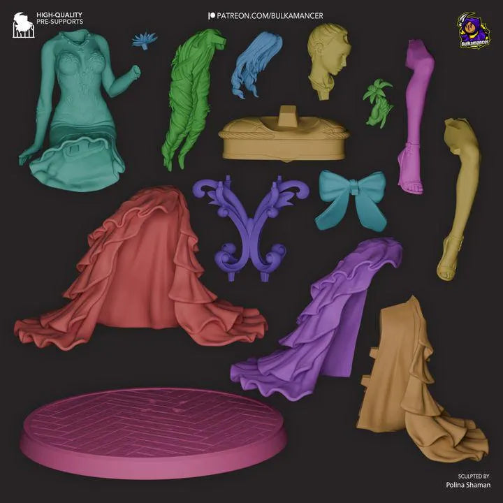 Aerith Gainsborough Statue Kit | Final Fantasy Flower Peddler Resin Model (177mm)