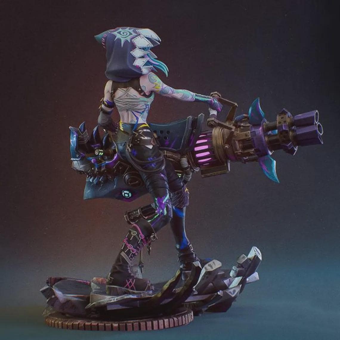 Fractured Jinx Statue Kit | League of Legends Resin Model | 1/8 Scale Unpainted Garage Kit