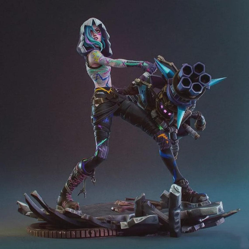 Fractured Jinx Statue Kit | League of Legends Resin Model | 1/8 Scale Unpainted Garage Kit
