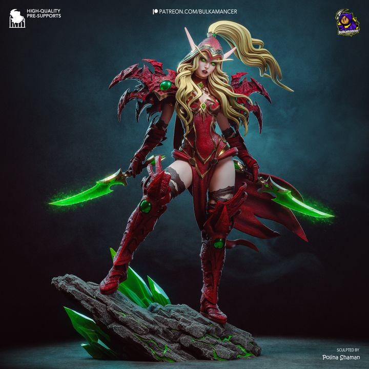 Valeera Sanguinar Crimson Champion Resin Statue |Bulkamancer
