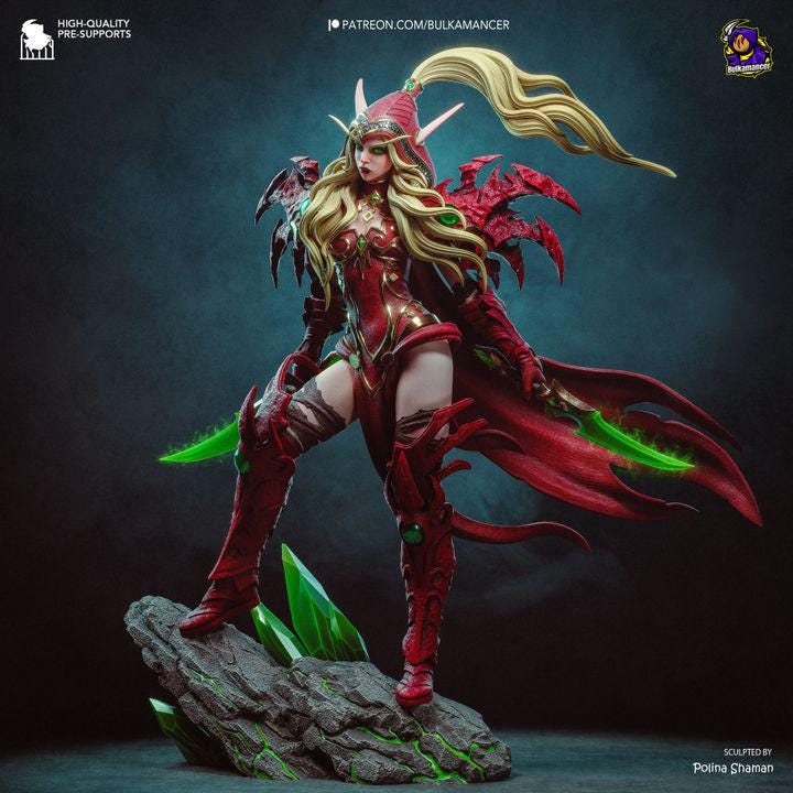 Valeera Sanguinar Crimson Champion Resin Statue |Bulkamancer