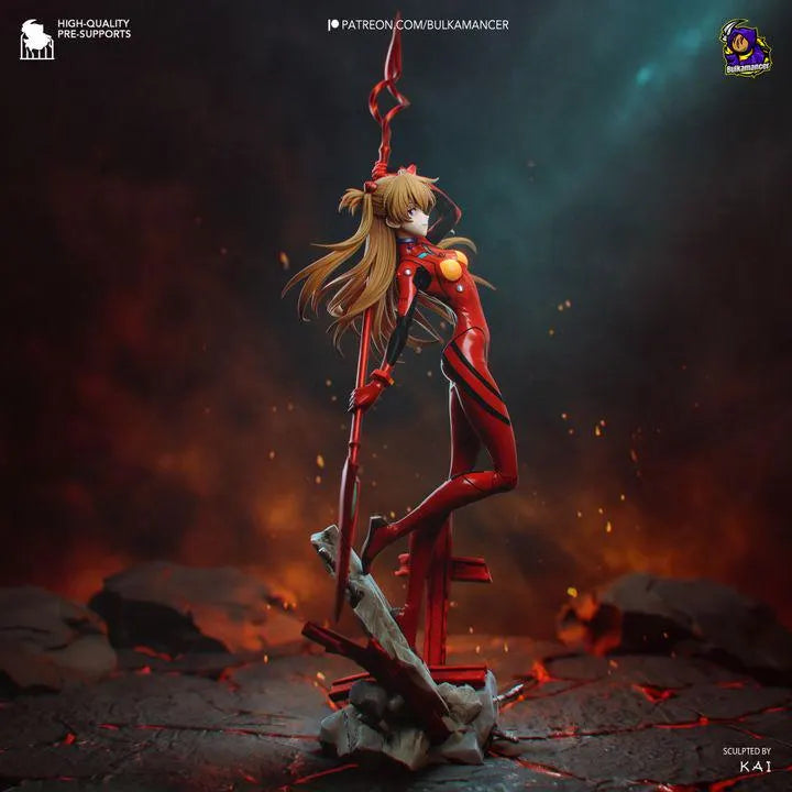 Asuka Langley Soryu 300mm Statue by Bulkamancer | Evangelion plugsuit Resin Model Kit Unpainted | Anime Figure Garage Kit 1/8 Mini