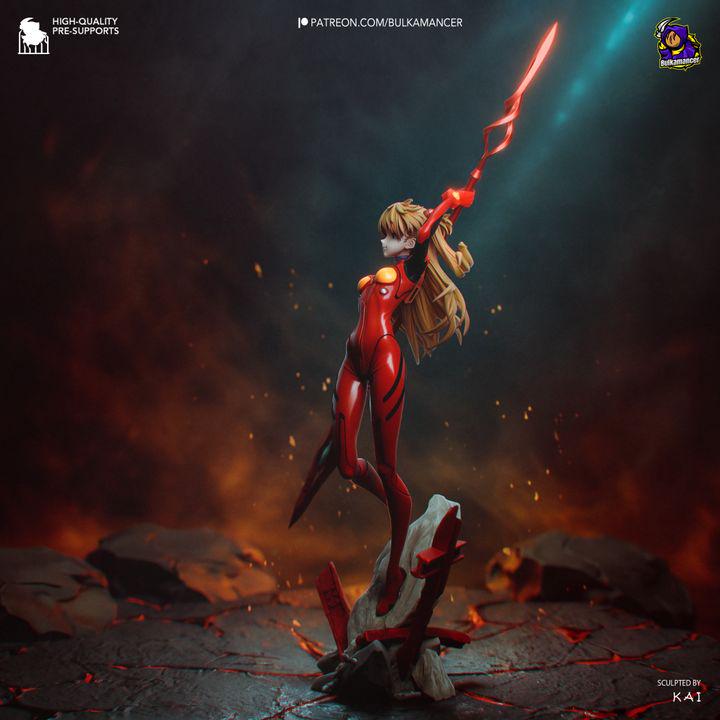 Asuka Langley Soryu 300mm Statue by Bulkamancer | Evangelion plugsuit Resin Model Kit Unpainted | Anime Figure Garage Kit 1/8 Mini