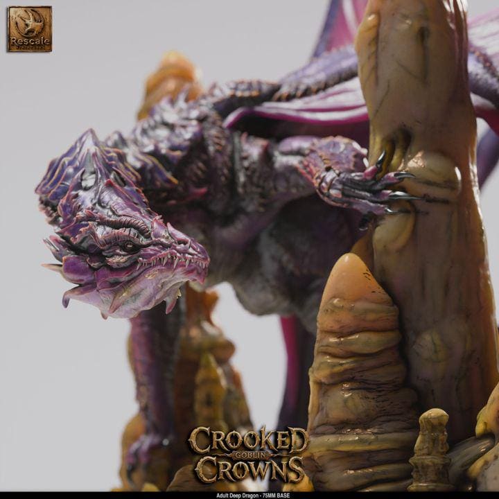 Underdark Deep Dragon – Adult Subterranean Dragon 75mm Base | Rescale Miniatures