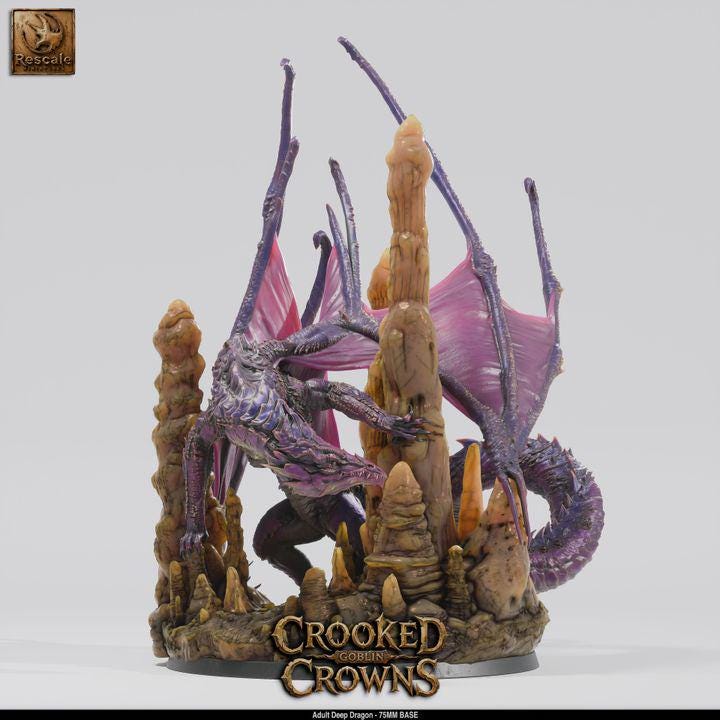 Underdark Deep Dragon – Adult Subterranean Dragon 75mm Base | Rescale Miniatures