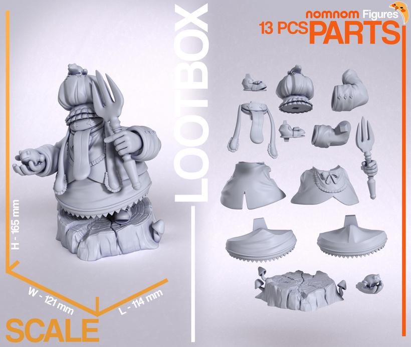 Quina Gourmand Blue Magic Statue – 1:10 Scale Display Figure & Mini | Nomnom