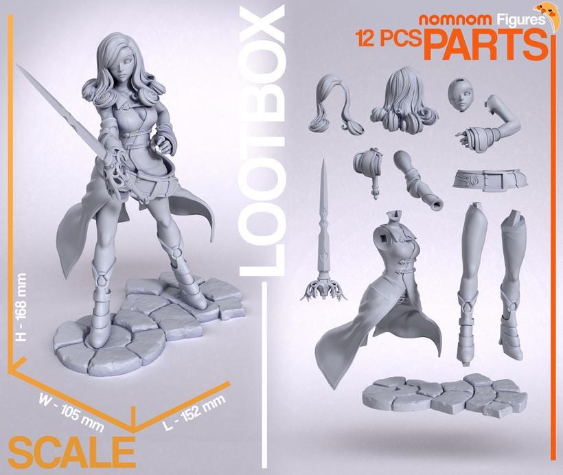 Beatrix Paladin Holy Sword Statue – 1:10 Scale Display Figure & Mini | Nomnom