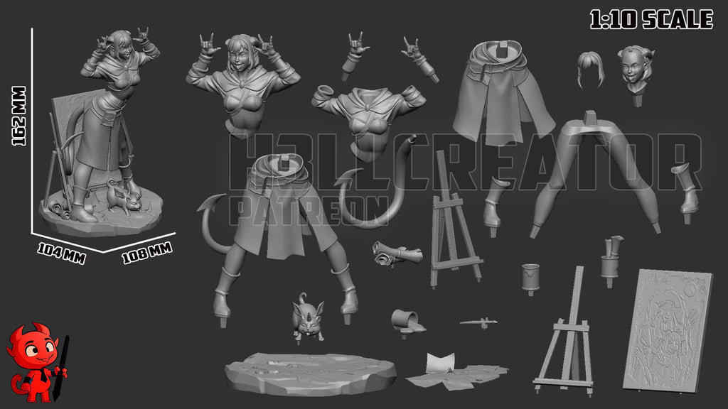 Jester Lavorre Mighty Nein Statue | 1:10 Critical Role Fan Art Diorama, 16K Resin