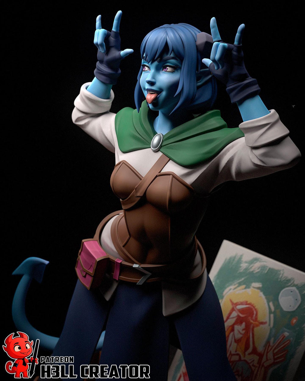 Jester Lavorre Mighty Nein Statue | 1:10 Critical Role Fan Art Diorama, 16K Resin