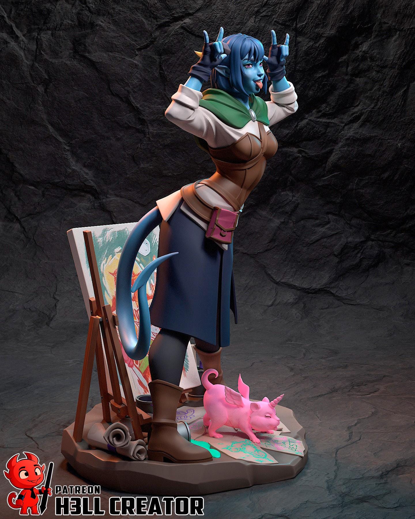 Jester Lavorre Mighty Nein Statue | 1:10 Critical Role Fan Art Diorama, 16K Resin