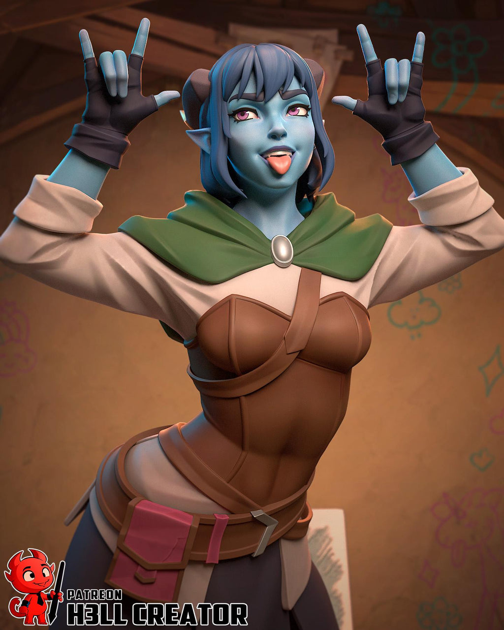 Jester Lavorre Mighty Nein Statue | 1:10 Critical Role Fan Art Diorama, 16K Resin