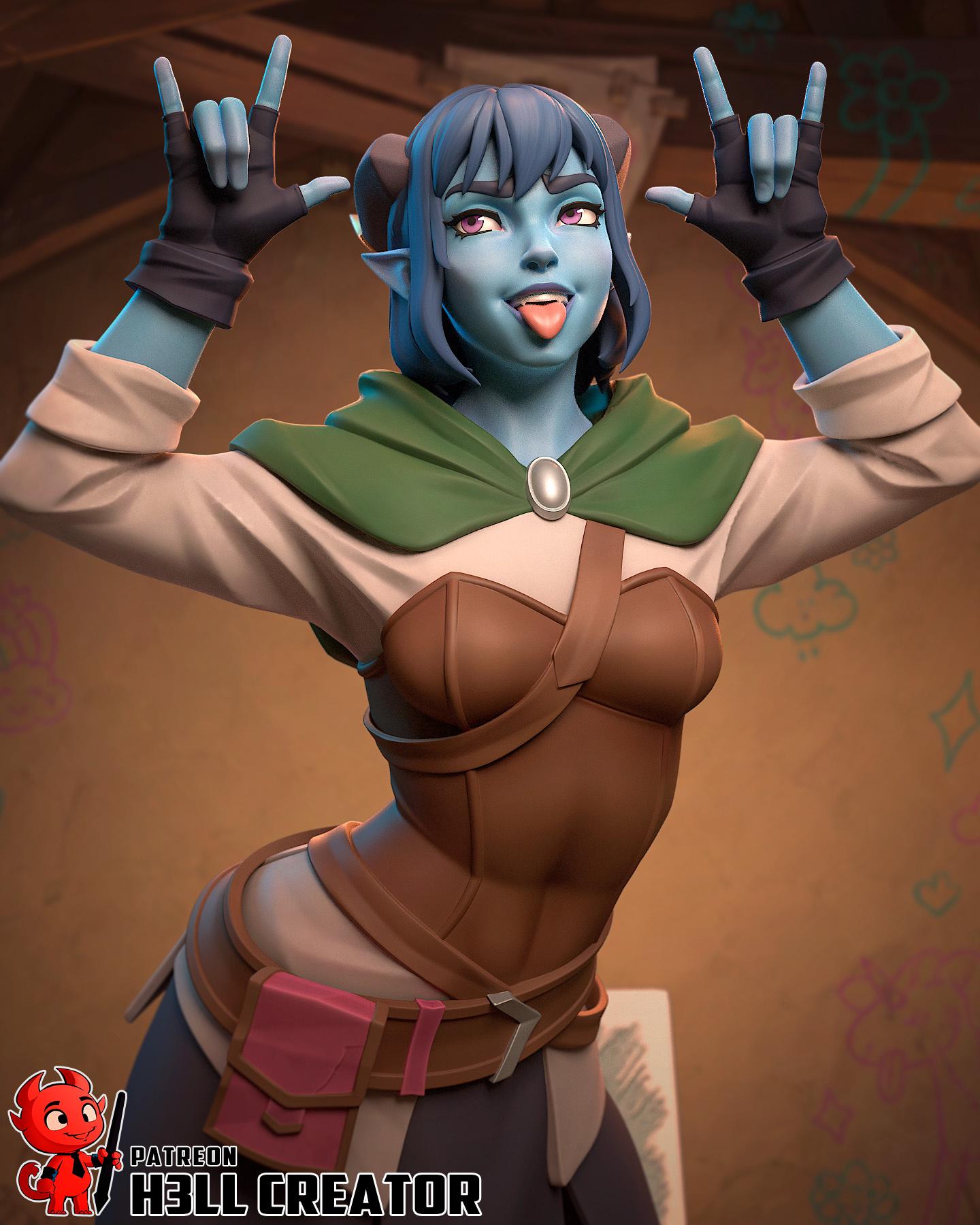 Jester Lavorre Mighty Nein Statue | 1:10 Critical Role Fan Art Diorama, 16K Resin