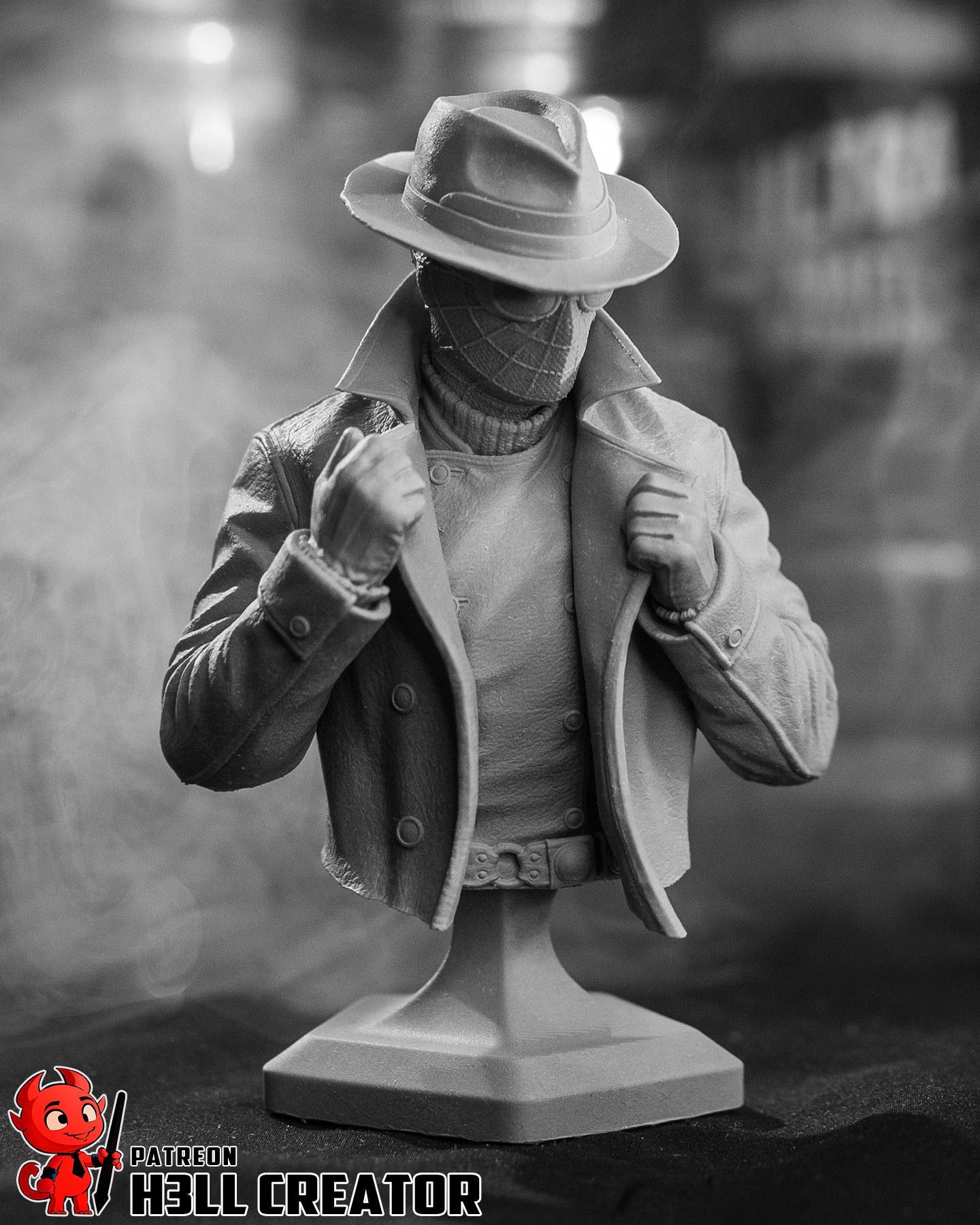 Spider-Man Noir Statue 1:10 Scale | 16K Ultra Detail Resin Figure | Marvel Spider-Verse Fan Art Collectible