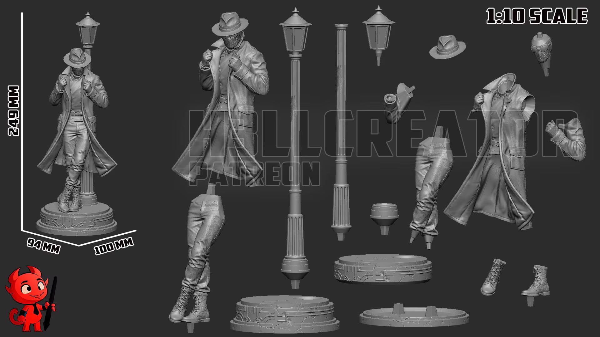 Spider-Man Noir Statue 1:10 Scale | 16K Ultra Detail Resin Figure | Marvel Spider-Verse Fan Art Collectible