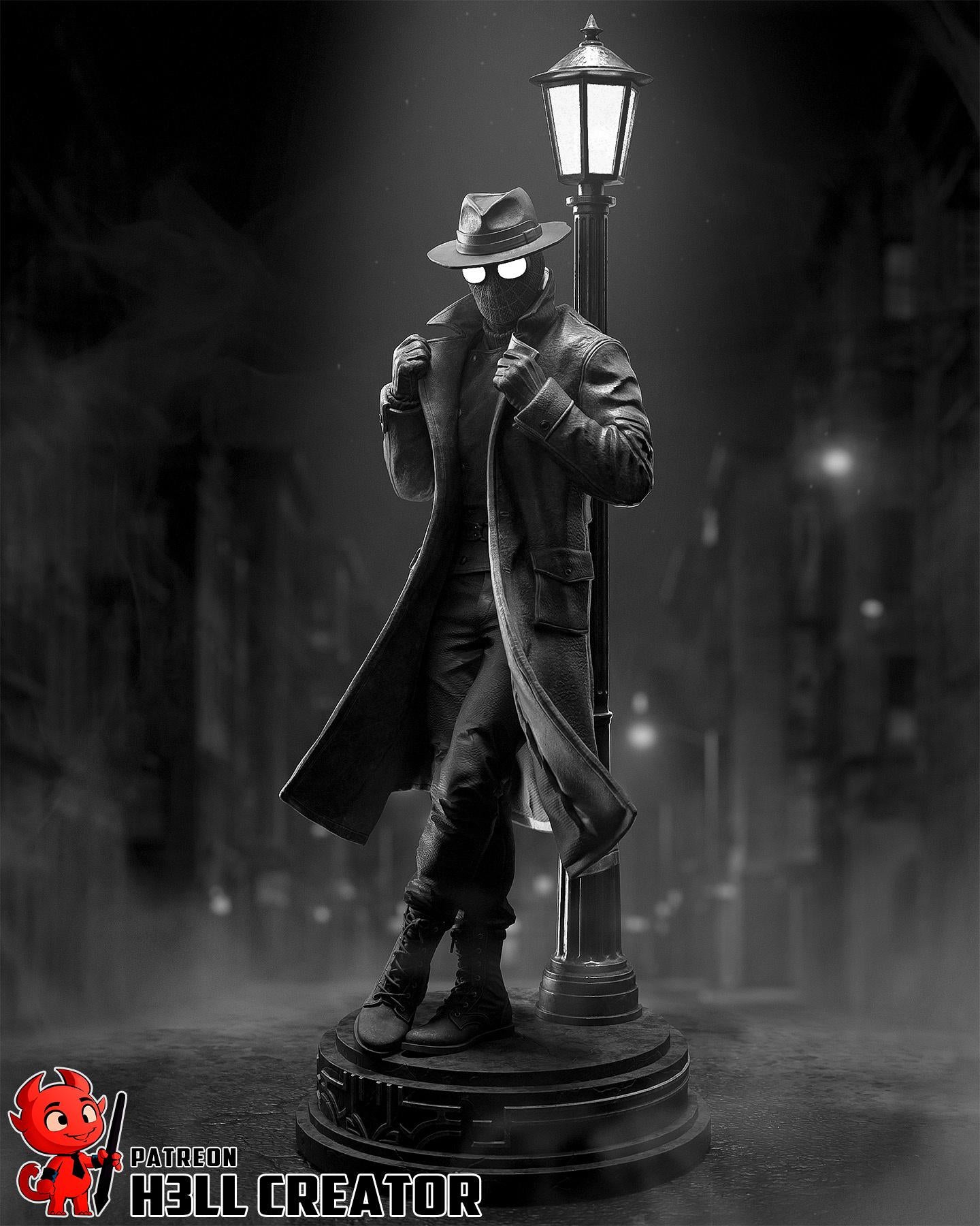 Spider-Man Noir Statue 1:10 Scale | 16K Ultra Detail Resin Figure | Marvel Spider-Verse Fan Art Collectible