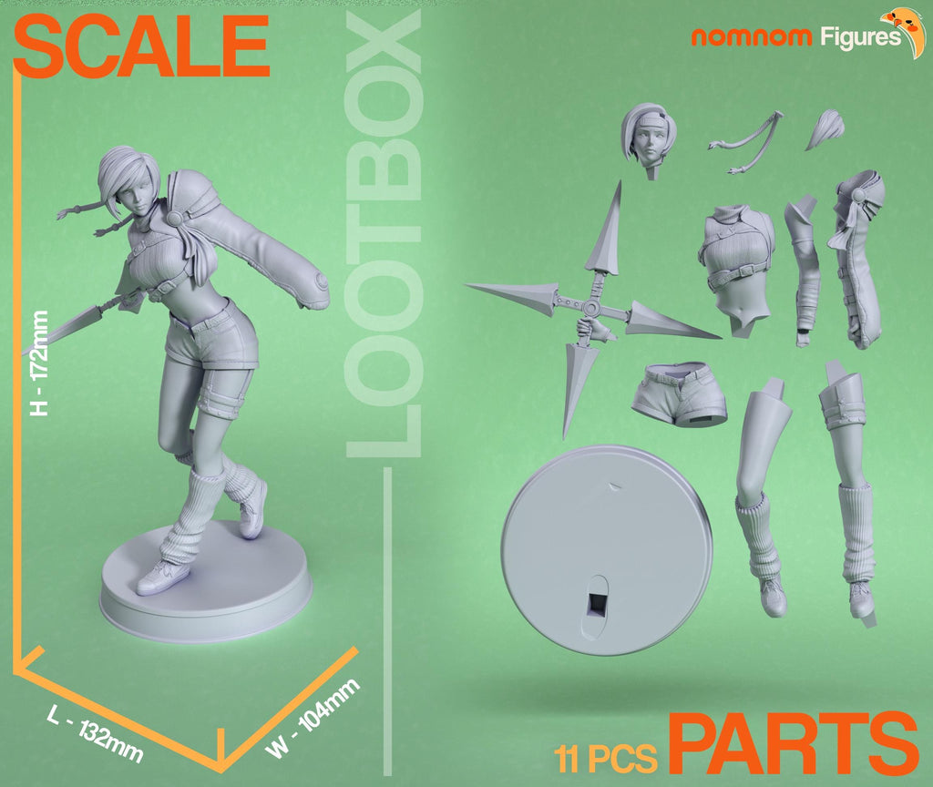 Yuffie Kisaragi Statue | Final Fantasy VII Resin Model | 3D Printed Figure | BillyBonesEmporium