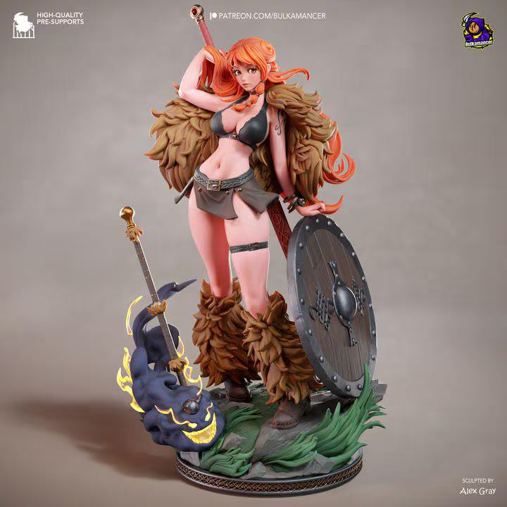 Elbaf Nami Statue Kit | One Piece Viking Nami Resin Model Unpainted (276mm)
