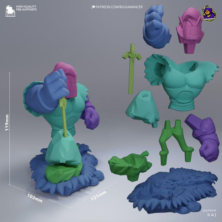 Chibi Lunk 119mm Statue Kit | Stylized Hero Elf Resin Model (Unpainted)