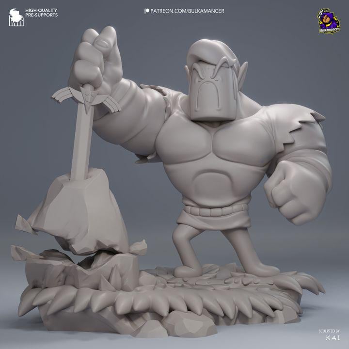 Chibi Lunk 119mm Statue Kit | Stylized Hero Elf Resin Model (Unpainted)