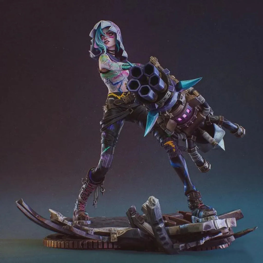 Fractured Jinx Statue Kit | League of Legends Resin Model | 1/8 Scale Unpainted Garage Kit