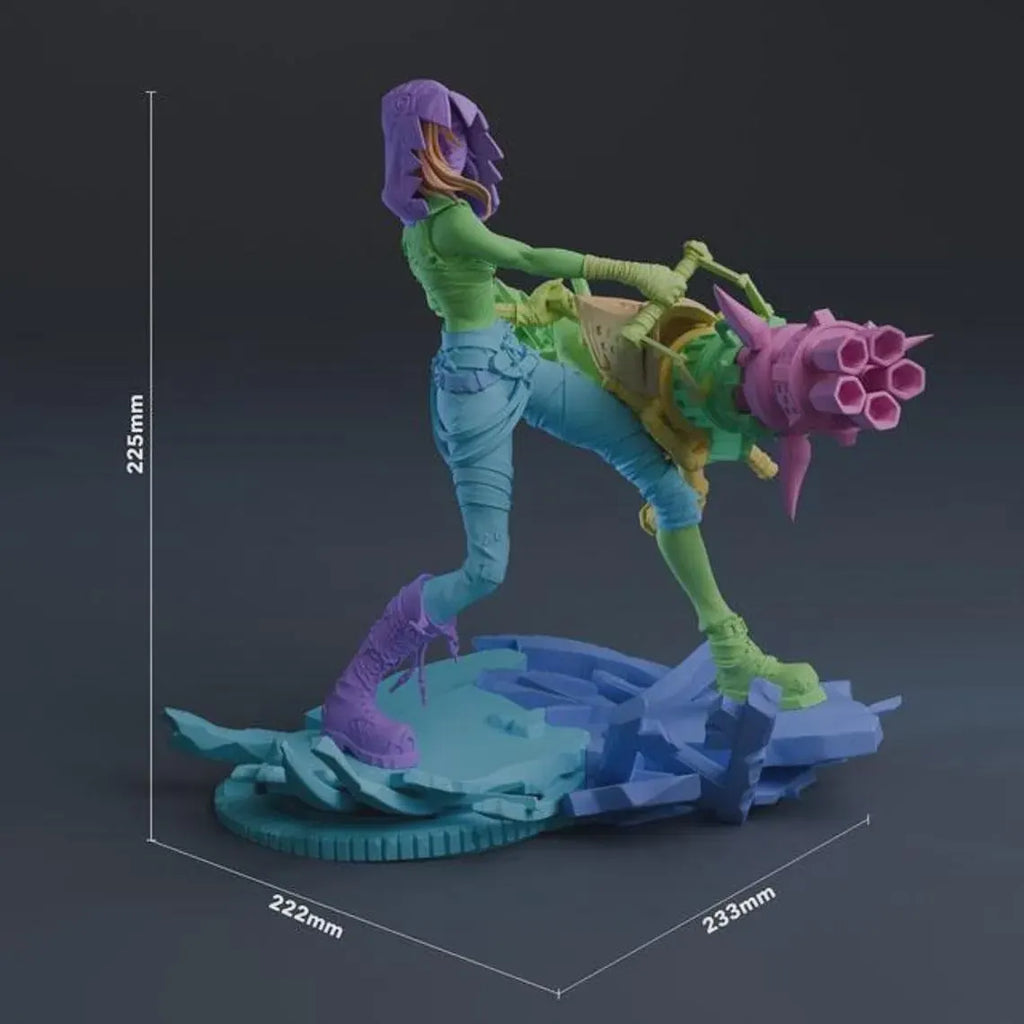 Fractured Jinx Statue Kit | League of Legends Resin Model | 1/8 Scale Unpainted Garage Kit