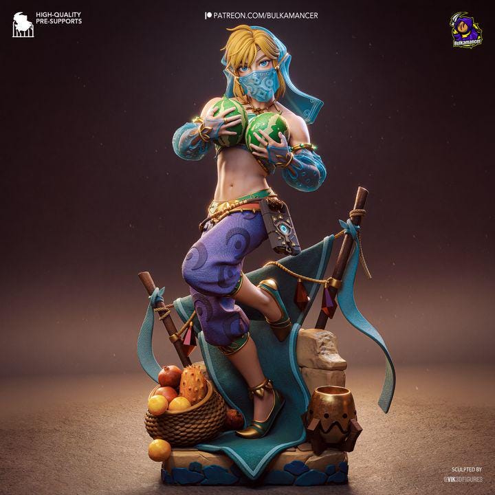 Gerudo Link Resin Statue | Breath of the Wild Unpainted Model (233mm, 1/8 Scale)