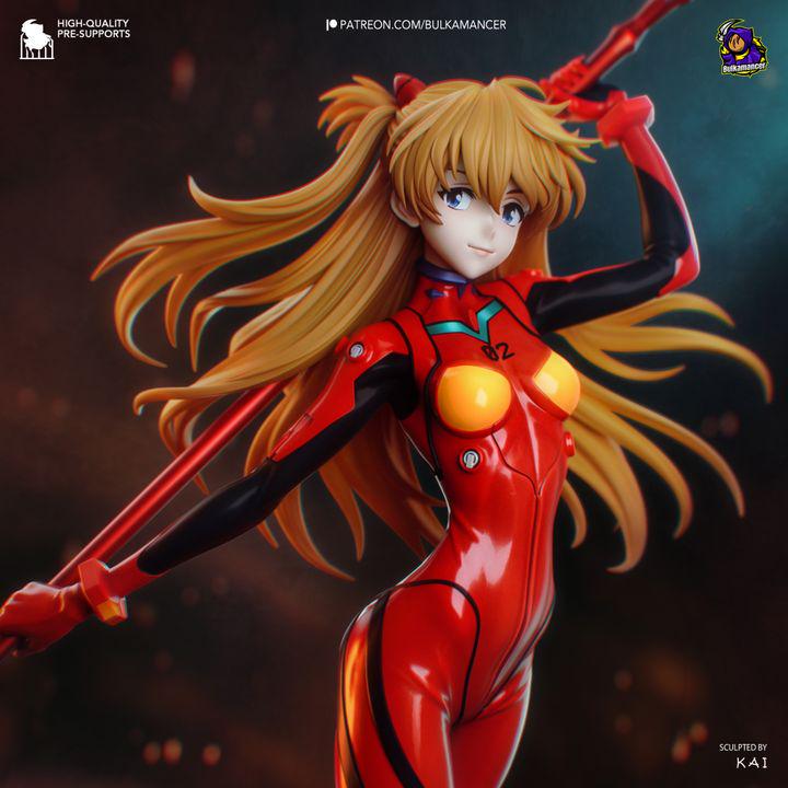 Asuka Langley Soryu 300mm Statue by Bulkamancer | Evangelion plugsuit Resin Model Kit Unpainted | Anime Figure Garage Kit 1/8 Mini