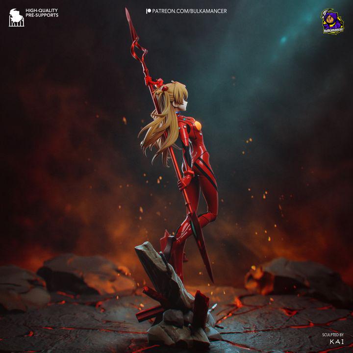 Asuka Langley Soryu 300mm Statue by Bulkamancer | Evangelion plugsuit Resin Model Kit Unpainted | Anime Figure Garage Kit 1/8 Mini