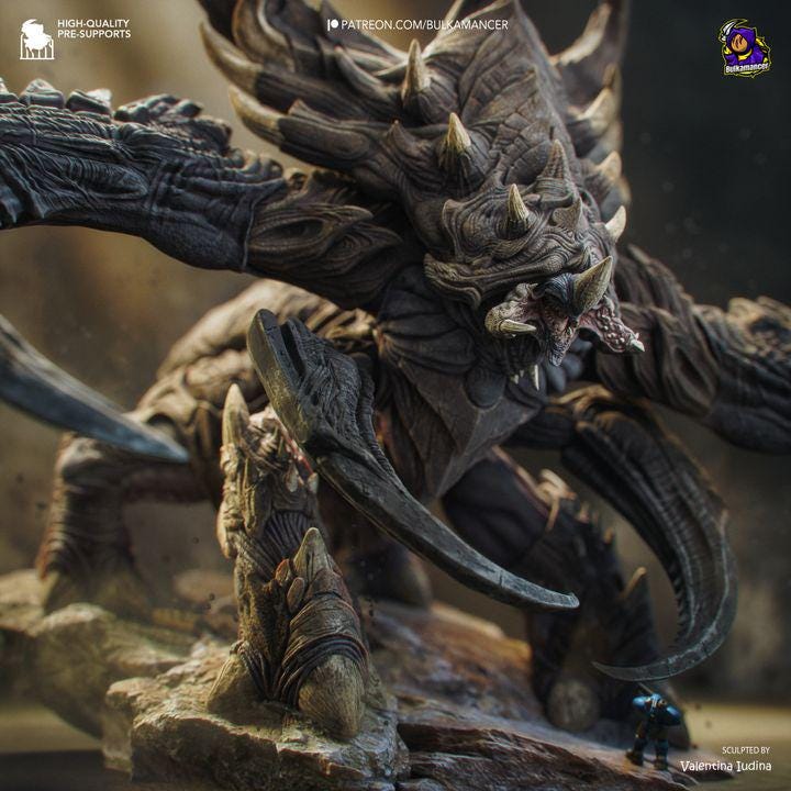Ultralisk Juggernaut of the Hive 300mm Miniature | Bulkamancer