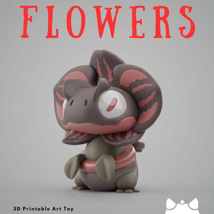 Flower Lizard Art Toy Set | Chibi Desktop Decor