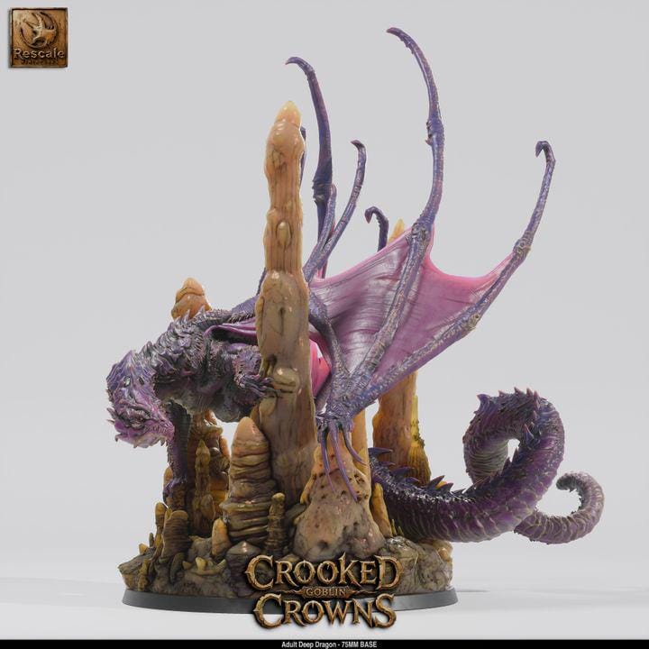 Underdark Deep Dragon – Adult Subterranean Dragon 75mm Base | Rescale Miniatures
