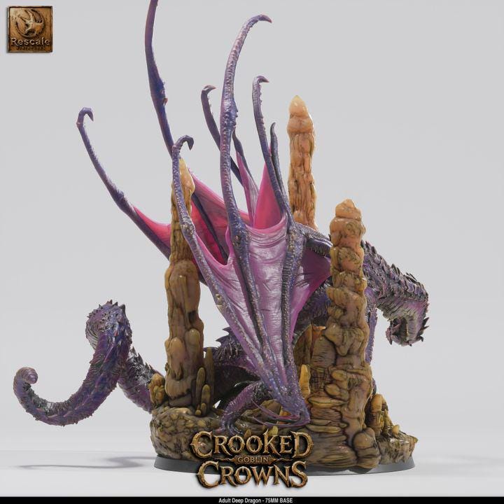 Underdark Deep Dragon – Adult Subterranean Dragon 75mm Base | Rescale Miniatures