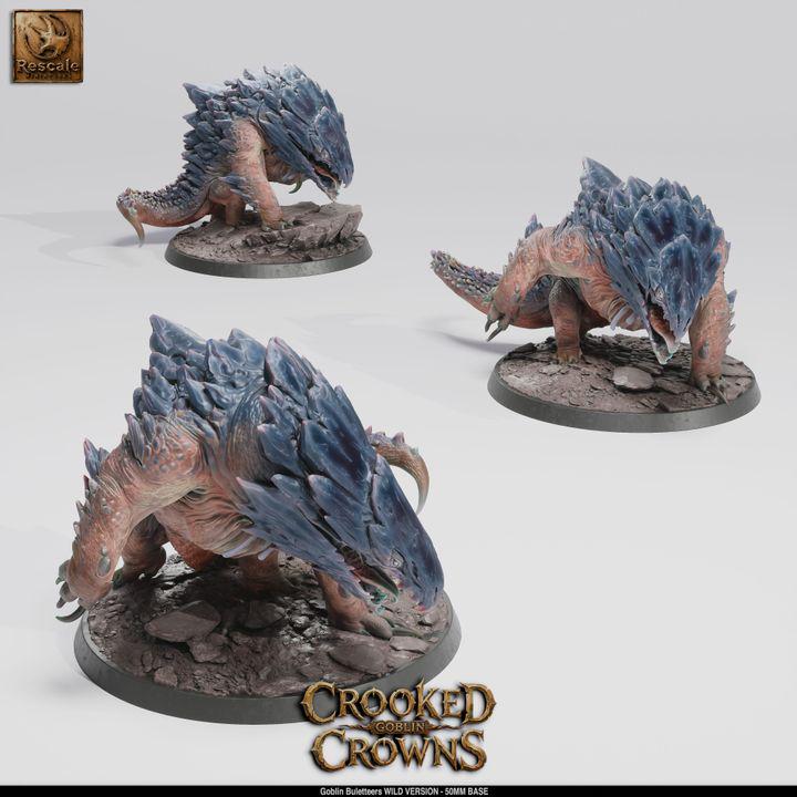Goblin Buletteers Landshark Cavalry – 50mm Base Squad | Crooked Crowns