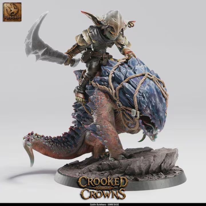 Goblin Buletteers Landshark Cavalry – 50mm Base Squad | Crooked Crowns