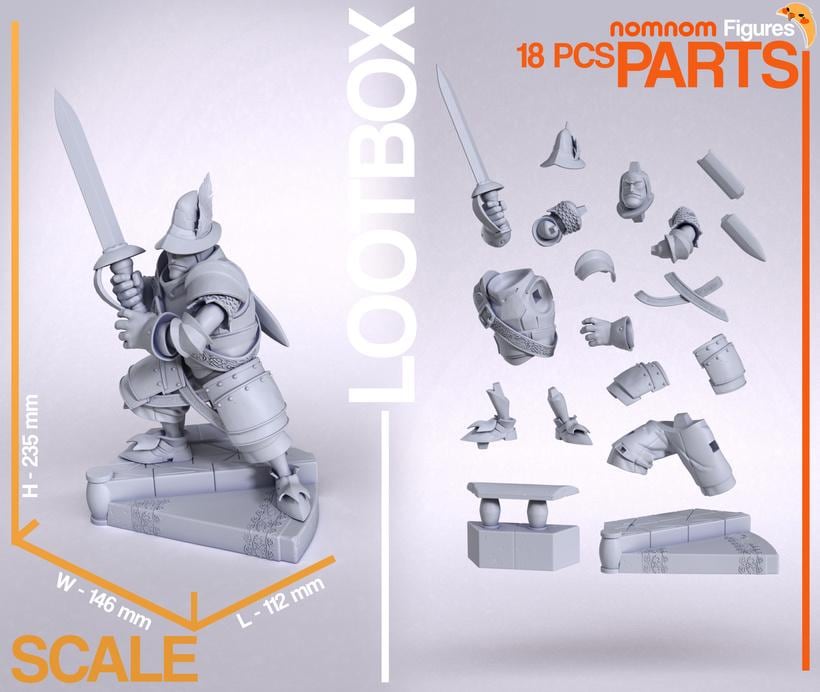 Steiner Knight Heavy Armor Statue – 1:10 Scale Display Figure & Mini | Nomnom