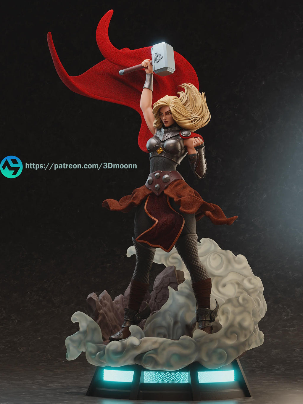 Female Thor Goddess Statue – 3D Printed Resin Collector Figure – 3Dmoonn Design