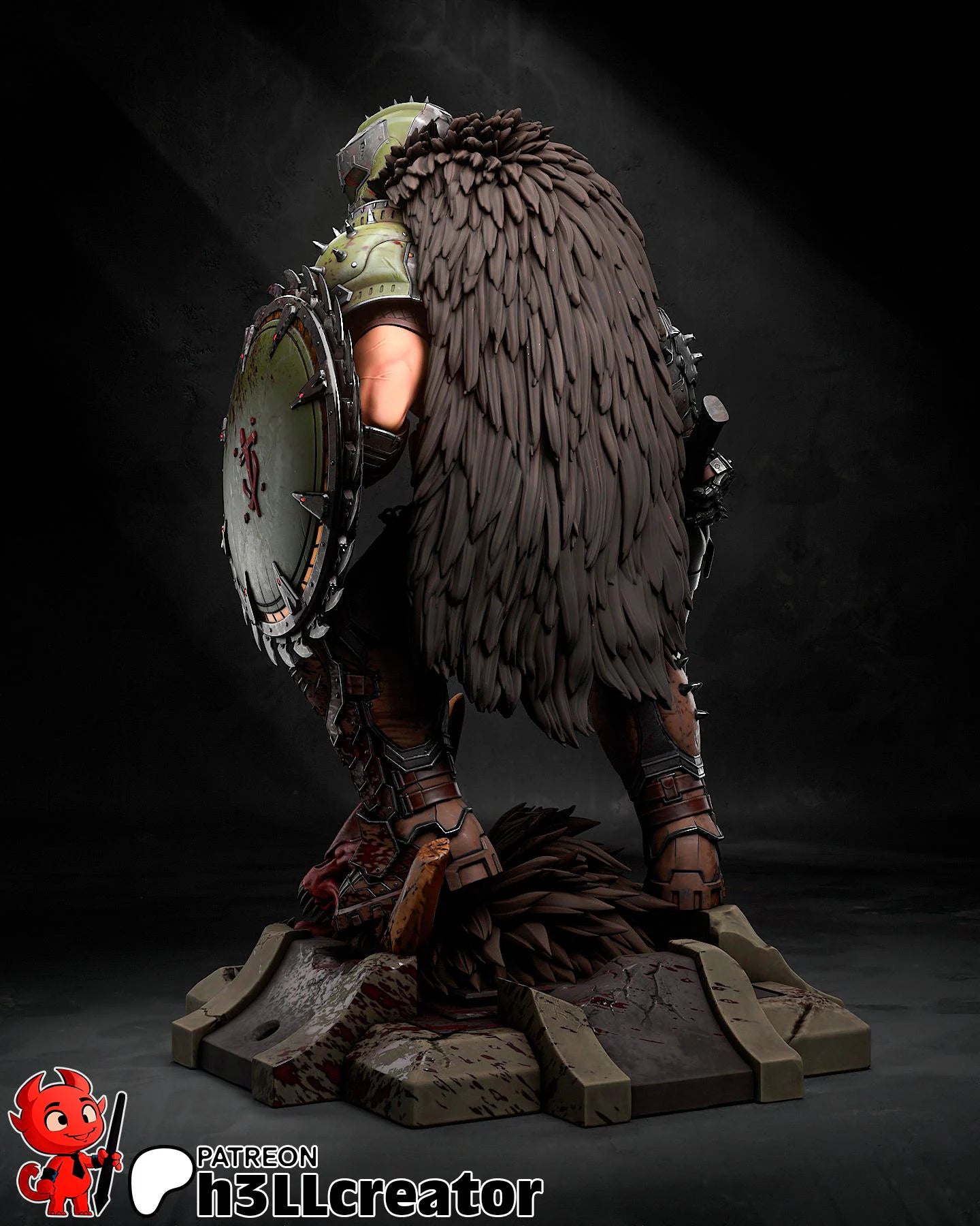 Doom Slayer Fantasy Statue – 3D Printed Resin Collector Figure (1:12 Scale)