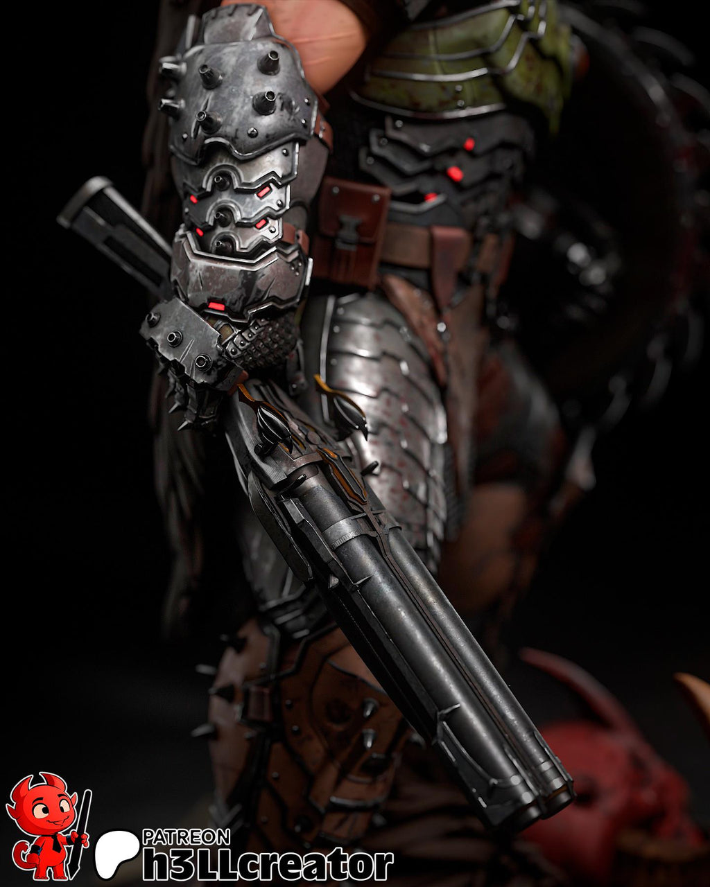 Doom Slayer Fantasy Statue – 3D Printed Resin Collector Figure (1:12 Scale)