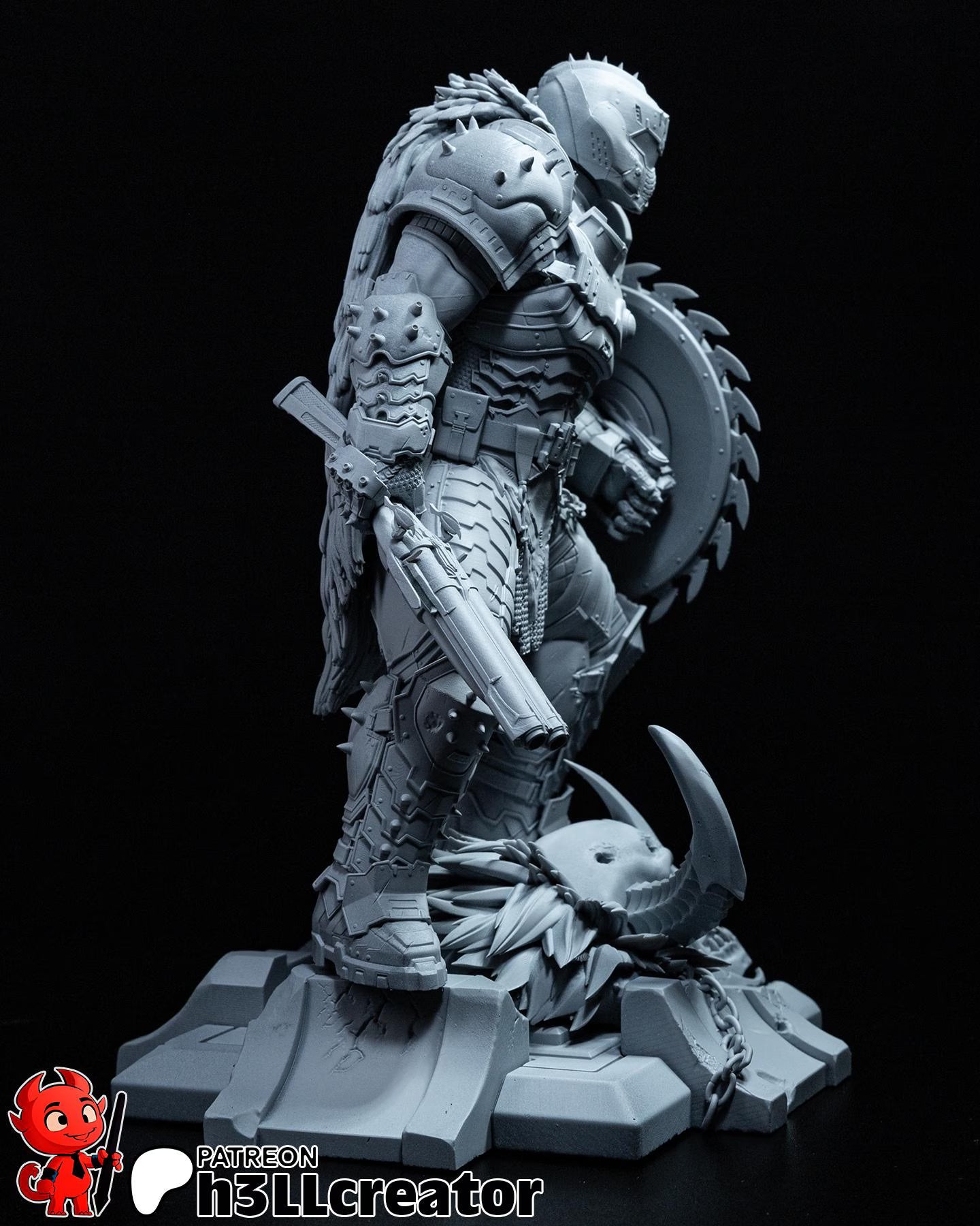 Doom Slayer Fantasy Statue – 3D Printed Resin Collector Figure (1:12 Scale)