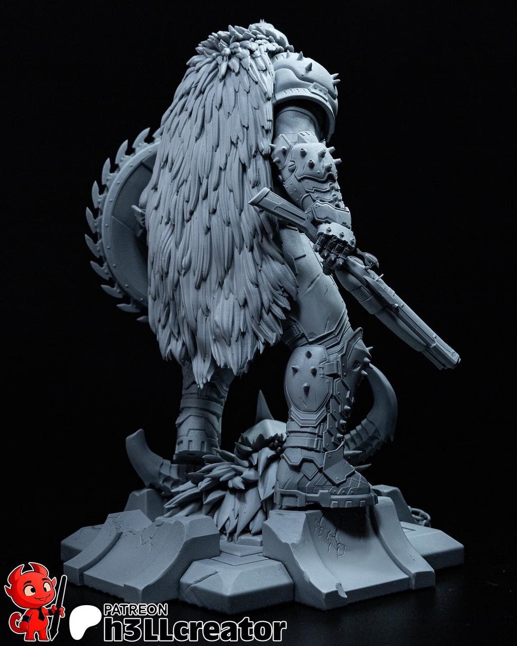 Doom Slayer Fantasy Statue – 3D Printed Resin Collector Figure (1:12 Scale)